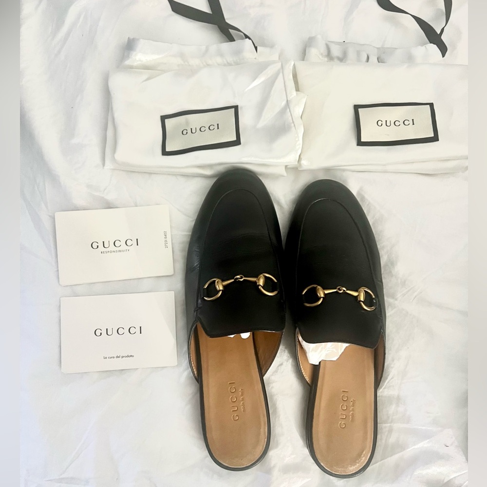 Classic Gucci Princetown Mules only worn twice GREAT condition! 37